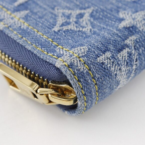 LOUIS VUITTON Zippy wallet Purse M82958 Blue Monogram denim unisex - Picture 12 of 13